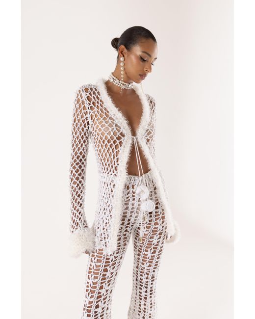 Andreeva White Vanilla Handmade Crochet Shirt