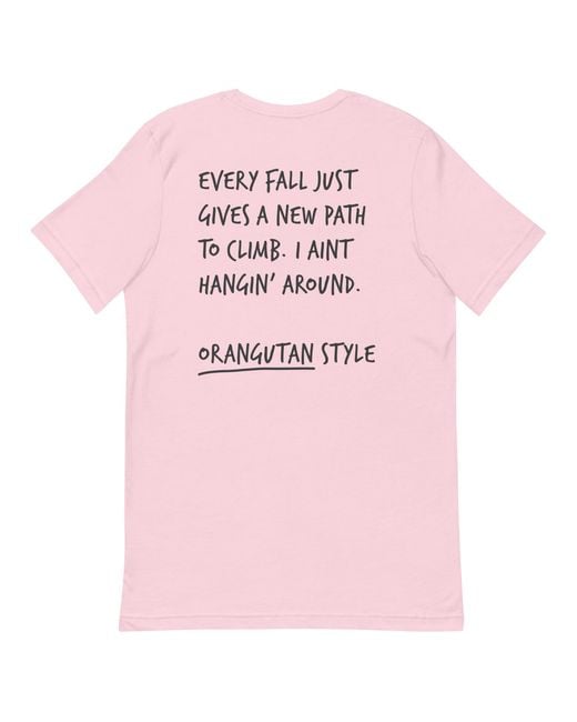 Anchor and Crew Pink Cotton Think Ocean Orangutan Aspirations Cotton Embroidered T-Shirt for men