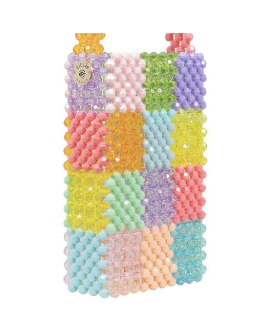 Tillie Beads White Shoulder Strap Mini Bead Bag