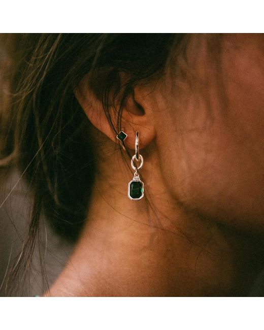 33mm Avery Emerald Green Drop Earrings