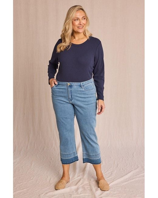 Adrift Clothing Blue Adrift Denim Cropped Straight Leg Jeans