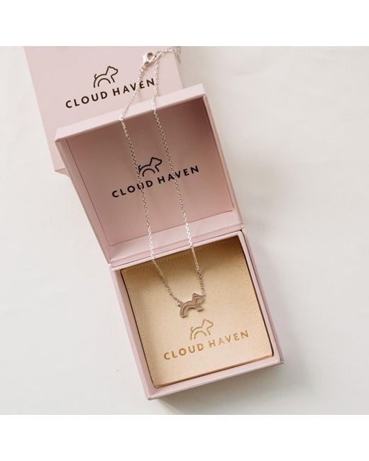 Cloud Haven Metallic Dainty Logo Pendant Necklace