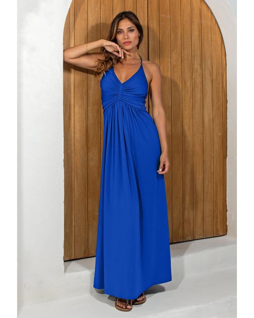 Chic by Lirette Blue Halter Dress Natural