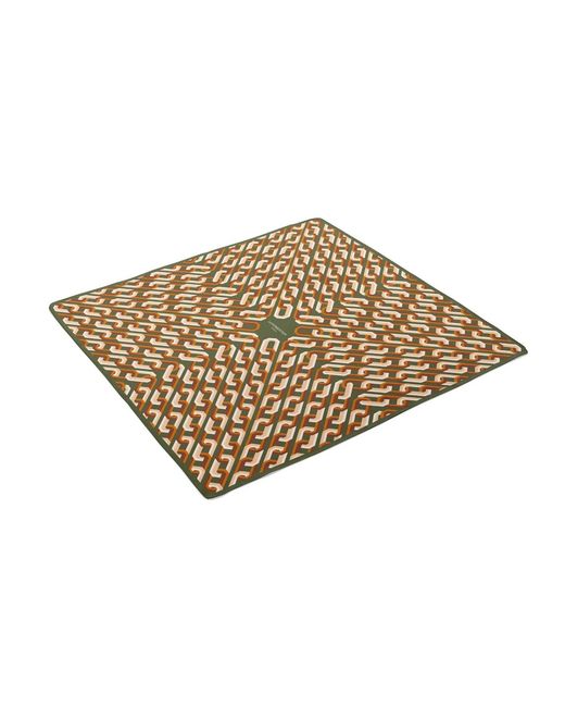 Le Parmentier Metallic Chain Motif Silk Square Scarf