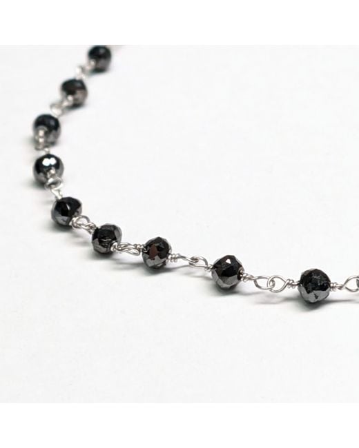 Rahul's Jewels Metallic 6.75" Genuine Diamond Rosary Bracelet
