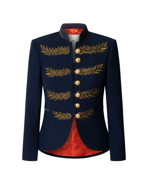 The Extreme Collection Blue Embroidered Blazer Renata Love