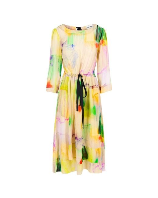 Klements Yellow Solstice Silk Dress