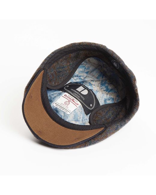 Dasmarca Hats Gray Aaron Harris Tweed Wool Cap With Earflaps for men