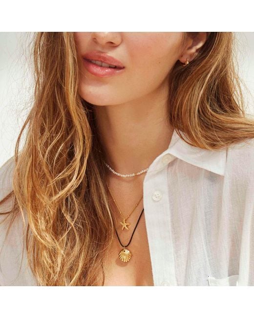 Muru Metallic Shell Cord Necklace