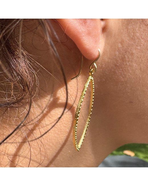 Lexi Jewelry Metallic Almond-Shaped Hoop Earrings