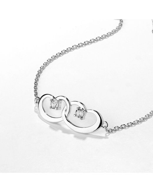 Belinda Jewelz Metallic Topaz Interlocked Hearts Bracelet