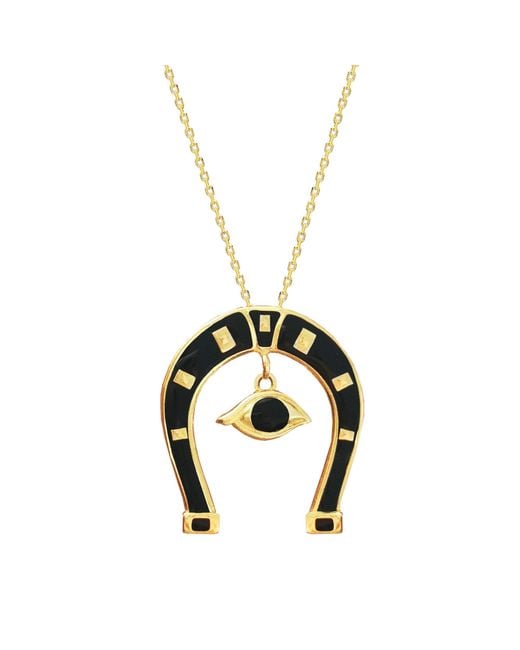 Nowart Jewelry Metallic Horseshoe Eye Detailed Necklace