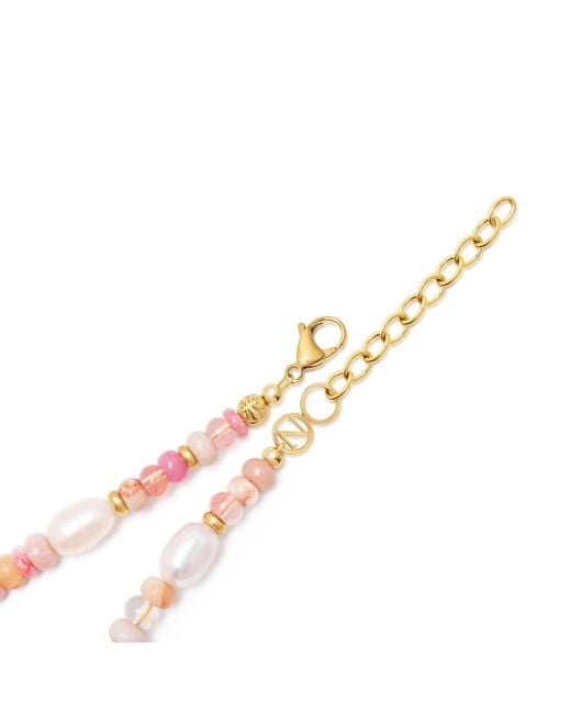 Nialaya Metallic Rose Pearl Choker