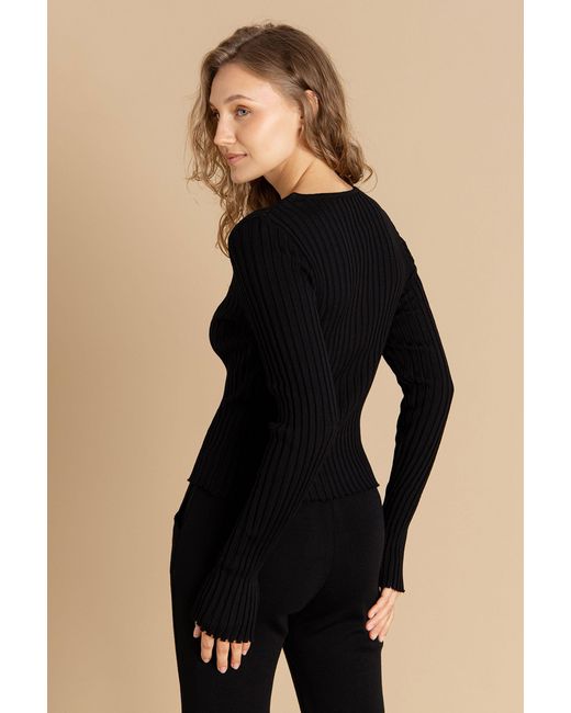 SALANIDA Black Brera 100% Merino Long-Sleeve Top