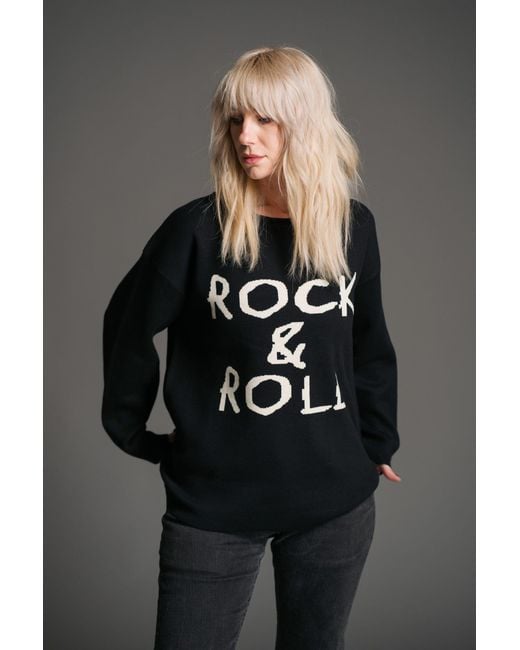 Little Lies Black Rock & Roll Knit Jumper