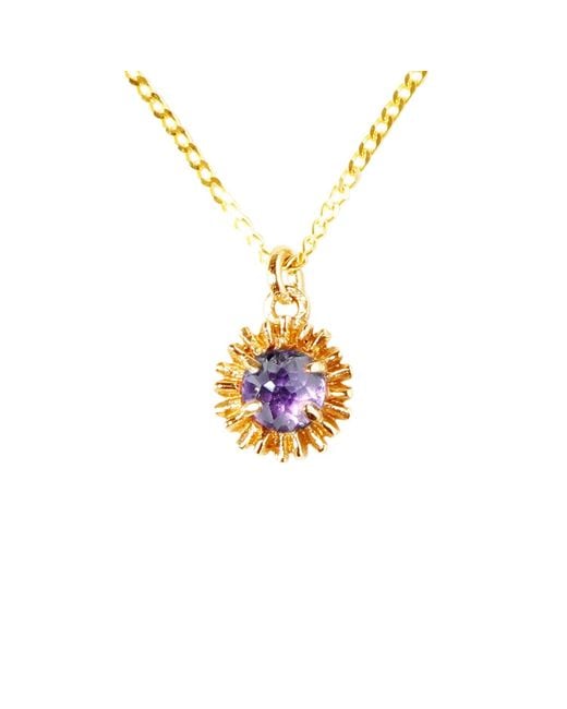 Lee Renee Metallic Dahlia Bud Amethyst Necklace