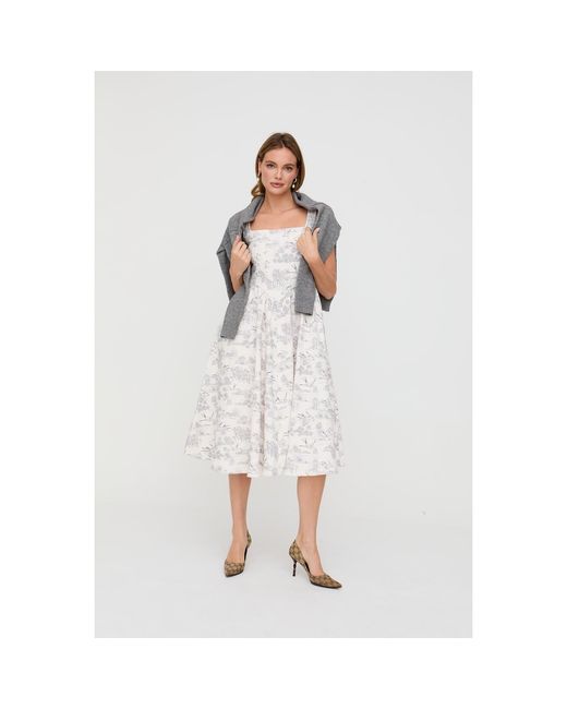 Lily and Lionel Natural Neutrals Hayley Corset Inspired Josephine Print Midi Dress