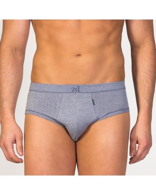 Zd - Zero Defects Blue Mini Briefs Egyptian Cotton for men