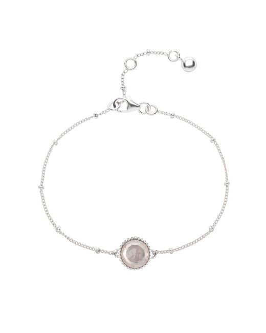 Auree Jewellery White Barcelona Silver October Birthstone Bracelet Rose Quartz