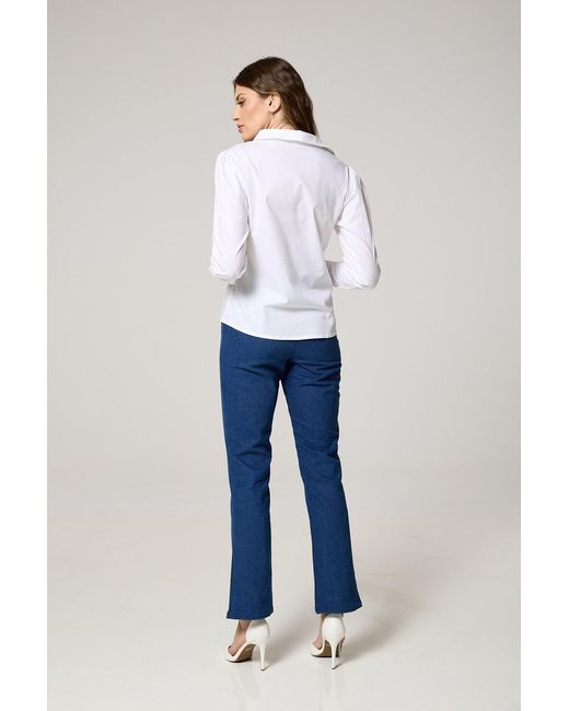 K-Win London White Classic Ruched Shirt