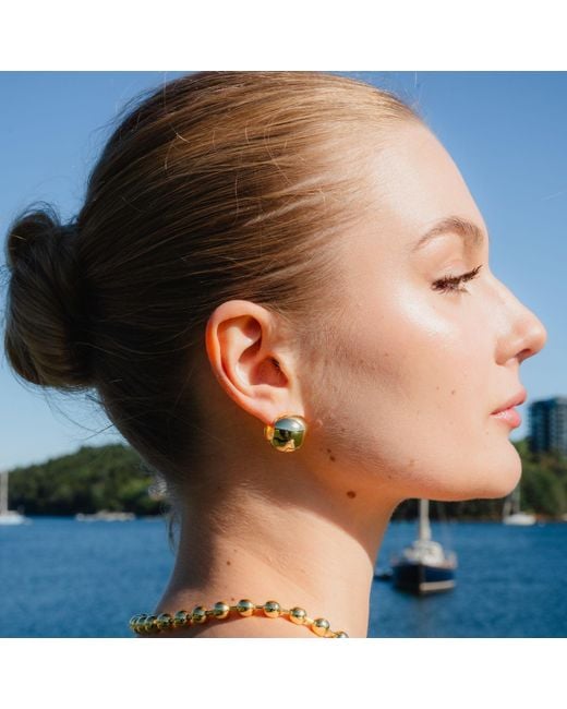 Nazzar Metallic Puffy Ball Hoop Earrings