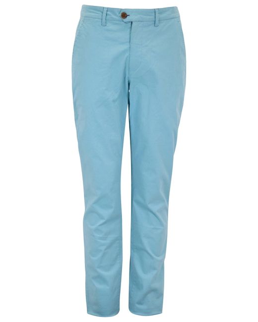 Lords of Harlech Blue Jack Flat Front Pant for men