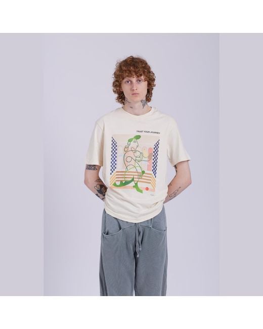 Boutique Kaotique White Neutrals Trust Your Journey 2 Organic Cotton T-Shirt