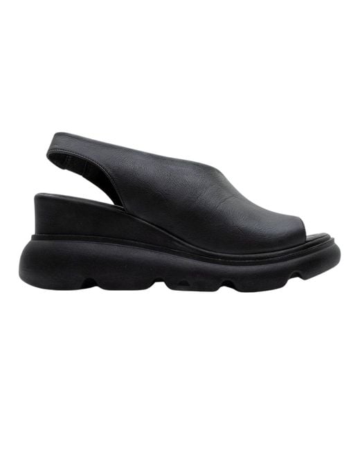 Forever & Always Shoes Black Agusto Leather Platform Sandal