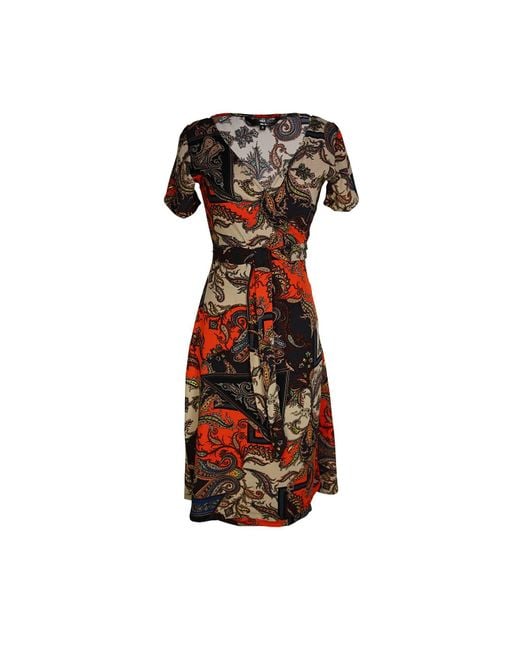 Jennafer Grace Red Paisley Mosaic Wrap Dress