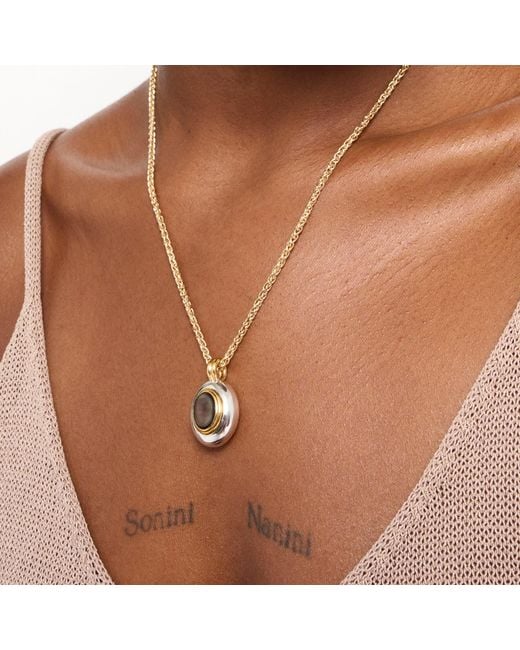 Stone Fruit Metallic Core Necklace