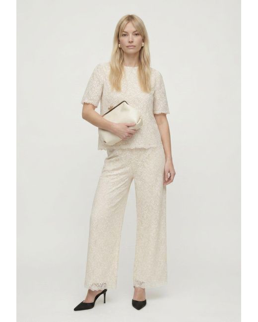 Lily and Lionel White Calippo Lace Short Sleeve Top