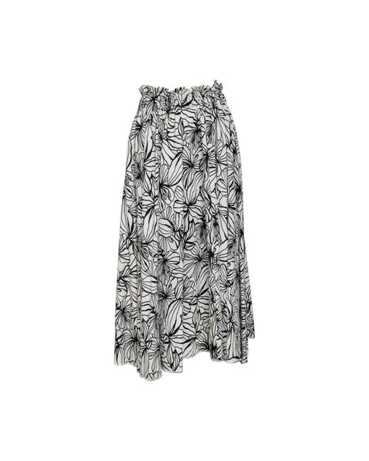 ARTISTA Gray Neutrals Rosy A-Line Midi Skirt