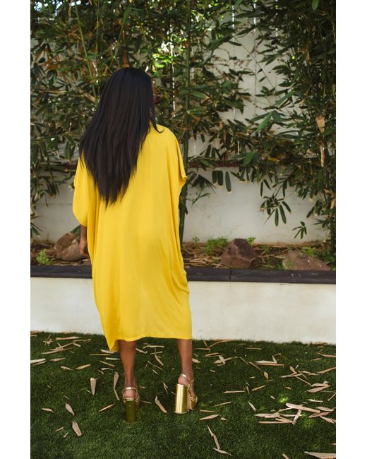 Jennafer Grace Yellow Actius Caftan Kaftan Dress