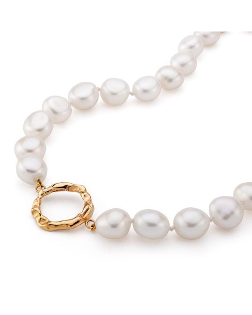 Lulu and Boo Jewellery Metallic Cultured Pearl Choker With Nine Carat Halo