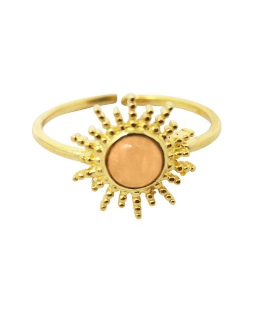 Harfi Metallic Citrine November Birthstone Sun Plated Ring