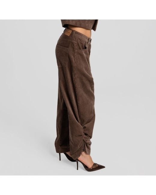 Mandragora Brown Loose Cut Corduroy Trousers Barro Cappuccino