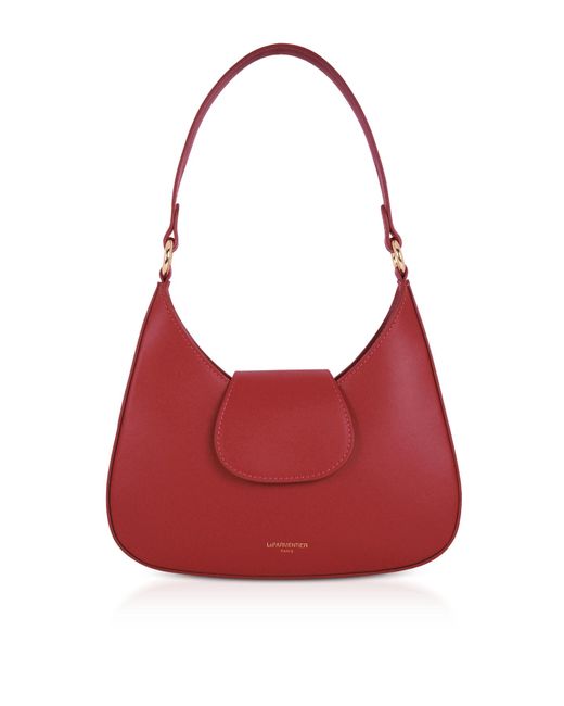 Le Parmentier Red Obolo Leather Shoulder Bag
