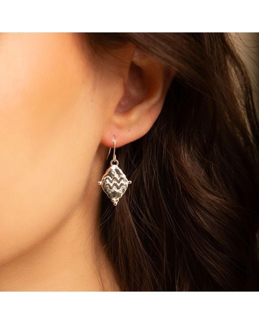 Seven Saints Metallic Aquarius Vintage-Style Dangle Earrings, Rhodium Plated