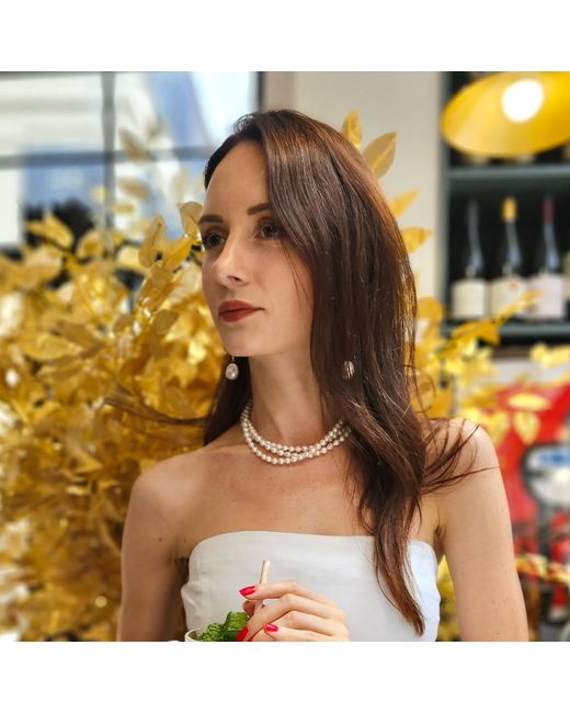 Farra White High Luster Freshwater Pearls Double Layers Bracelet