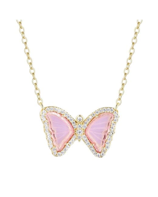 KAMARIA Pink Mini Butterfly Necklace