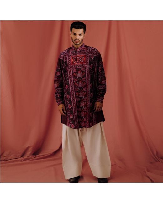 Collected Xx Purple Zung Kurta Shirt for men