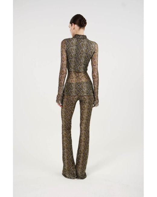 Nocturne Green Snake Print Shirt