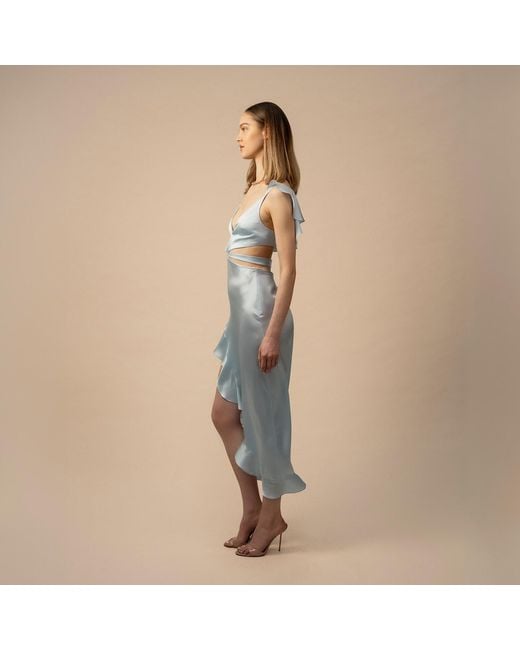 Anse Victorin Blue Angelina Silk Dress