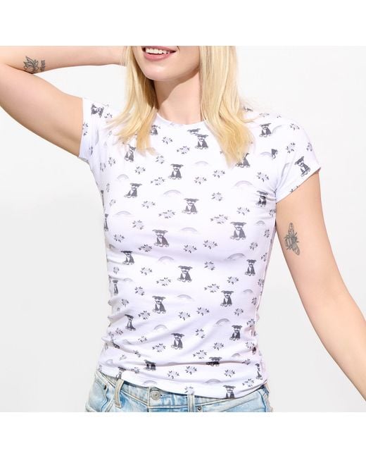 Cloud Haven White Fitted Signature Print Tee
