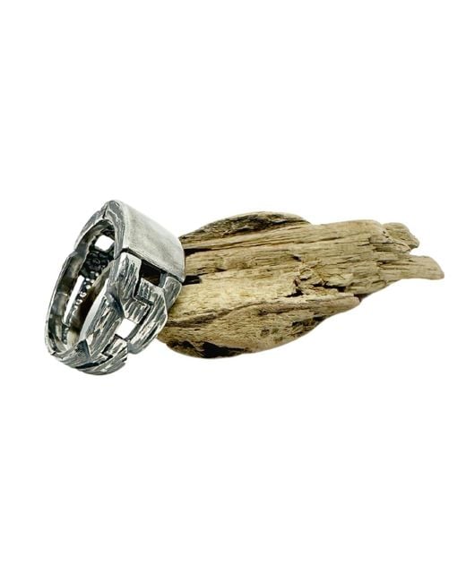 Tg-Jewellery by Tamara Gervasio Green Chain & Plate Ring – Sterling, Handmade for men