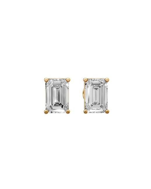 Aya Fine Jewelry White 1.32 Cwt Emerald Cut Solitaire Earrings Gift For