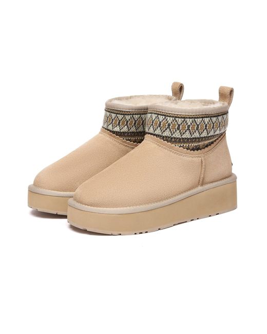 EverAu Australia Natural Neutrals Plover Ankle Platform Boots