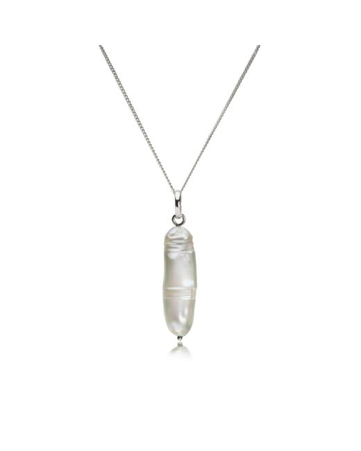 The Jewellery Store London Metallic Thick Biwa Pearl Necklace