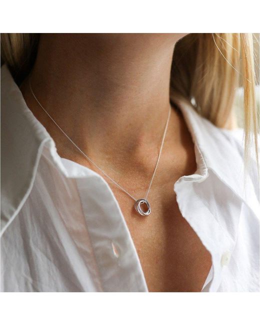 Auree Jewellery Metallic Knightsbridge Sterling Russian Wedding Ring Pendant Necklace
