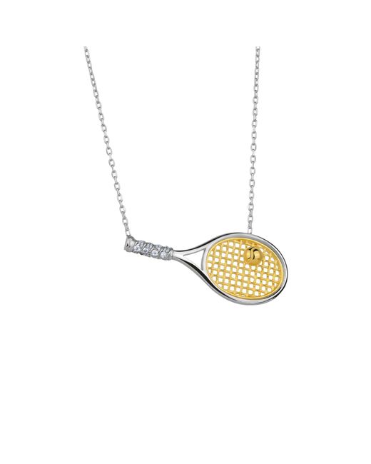 Spero London Metallic Sterling Tennis Racket Necklace